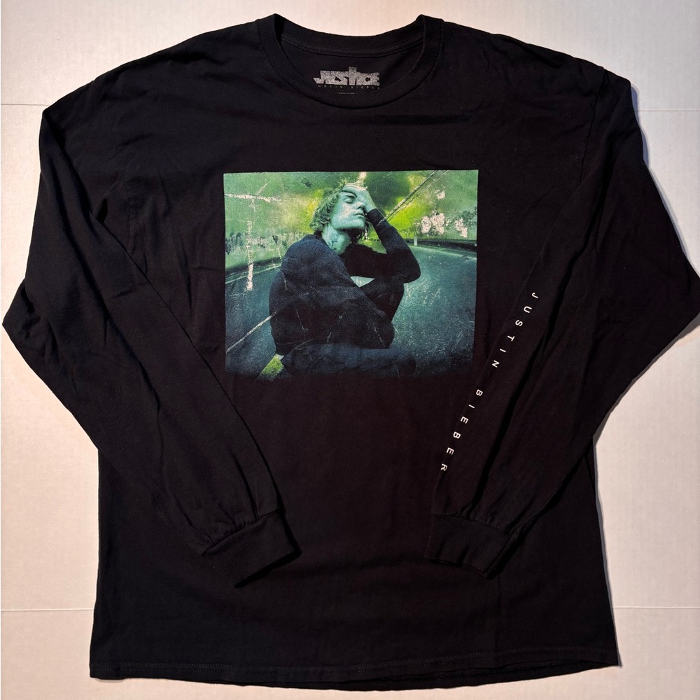 Justin Bieber Justice USA Band Tour Double Sided Long Sleeve Graphic T-shirt XL